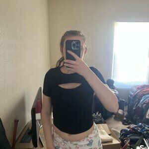 Women's Black Crop-top